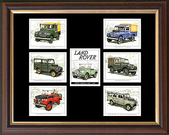 ROVER CLASSIC CARDS MOUNTED AND FRAMED 